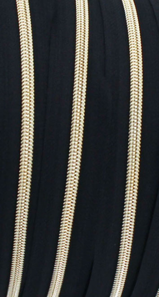 Endlosreißverschluss metallisiert schwarz/ eisgold (1m)